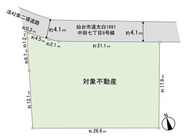 中田七丁目 土地 区画図 区画図