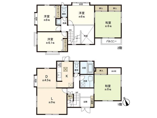 名取市相互台1丁目 戸建 間取図(平面図) 名取市相互台1丁目 戸建 間取図(平面図)