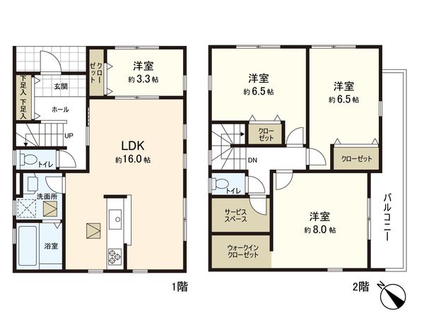袋原一丁目 新築一戸建 7号棟 間取図(平面図) 袋原一丁目 新築一戸建 7号棟 間取図(平面図)