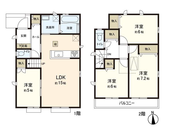 名取市名取が丘3丁目 新築戸建 間取図(平面図)