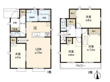名取市名取が丘3丁目 新築戸建 間取図(平面図)
