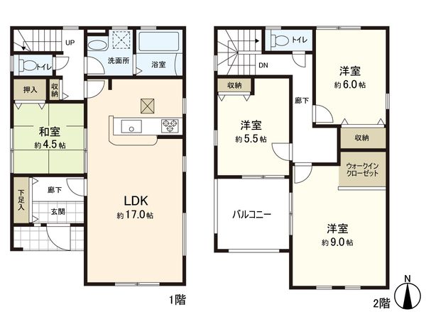 岩沼市栄町二丁目 新築一戸建 2号棟 間取図(平面図)