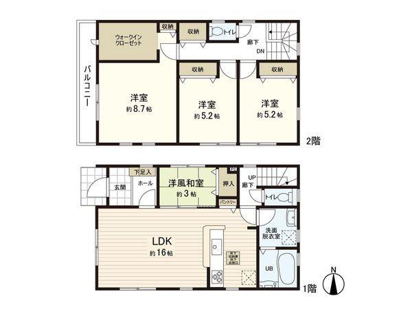 郡山7丁目 1号棟 間取図(平面図)