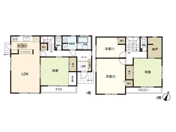 寺岡三丁目 戸建 間取図(平面図) 寺岡三丁目 戸建 間取図(平面図)