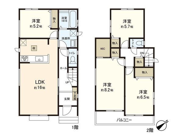 泉崎2丁目 新築戸建 A号棟 間取図(平面図) 泉崎2丁目 新築戸建 A号棟 間取図(平面図)