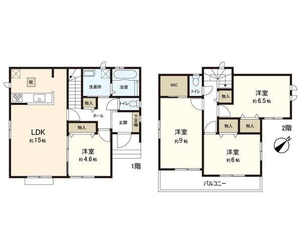 大谷地 新築戸建 B号棟 間取図(平面図) 大谷地 新築戸建 B号棟 間取図(平面図)