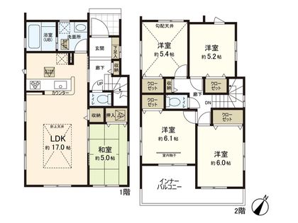 四郎丸字大宮 新築戸建 2号棟 間取図(平面図)