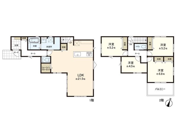 柳生7丁目 新築戸建 2号棟 間取図(平面図)