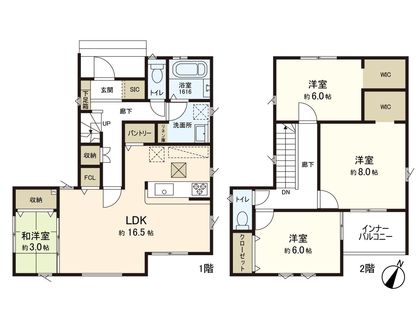 鈎取字新田町 新築戸建 間取図(平面図)