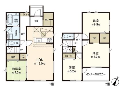 鈎取字新田町 新築戸建 間取図(平面図)