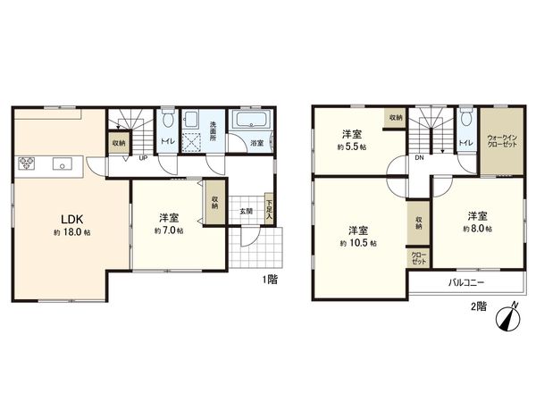 寺岡三丁目 戸建 間取図(平面図)