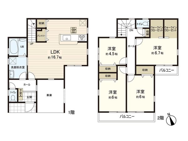 西中田二丁目 新築戸建 間取図(平面図)