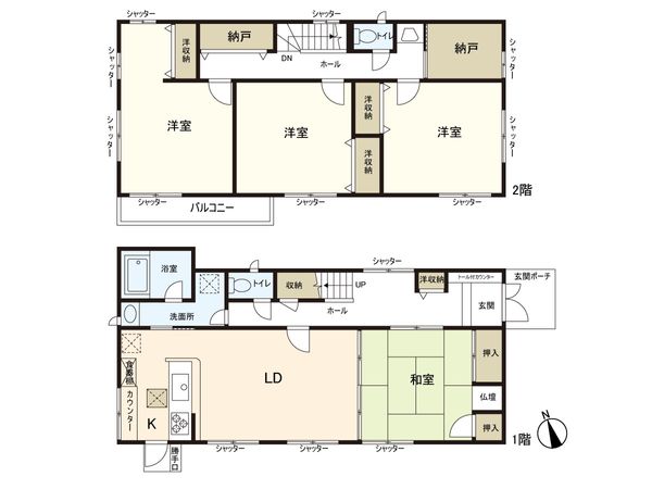 戸建 小田原二丁目 間取図(平面図) 戸建 小田原二丁目 間取図(平面図)
