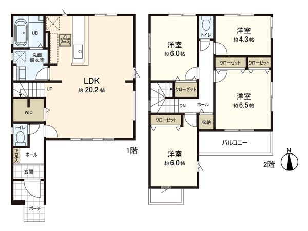 新築戸建 名取市田高字南 間取図(平面図) 新築戸建 名取市田高字南 間取図(平面図)