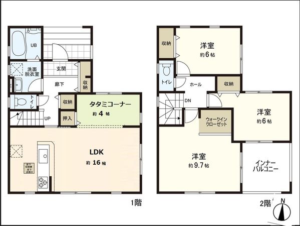 東中田1丁目 中古戸建 間取図(平面図) 東中田1丁目 中古戸建 間取図(平面図)