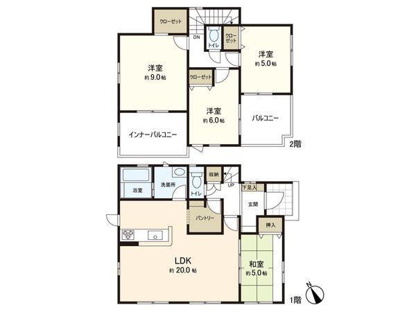袋原三丁目 新築戸建 間取図(平面図) 袋原三丁目 新築戸建 間取図(平面図)