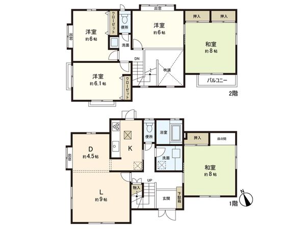 名取市相互台1丁目 戸建 間取図(平面図)