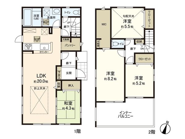 岩沼市竹の里1丁目 新築戸建 1号棟 間取図(平面図) 岩沼市竹の里1丁目 新築戸建 1号棟 間取図(平面図)