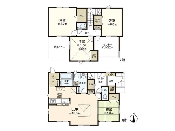 袋原5丁目 新築戸建 間取図(平面図)