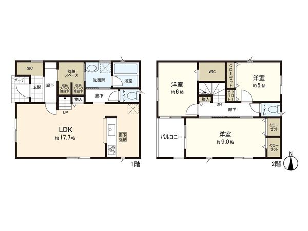 多賀城市新田字西 戸建 間取図(平面図) 多賀城市新田字西 戸建 間取図(平面図)
