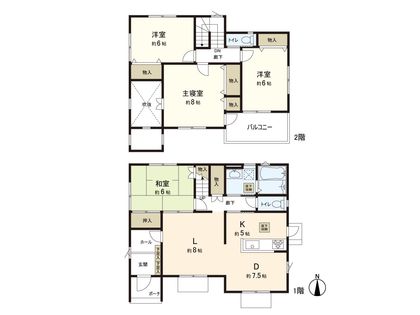 中田町字境 戸建 間取図(平面図)