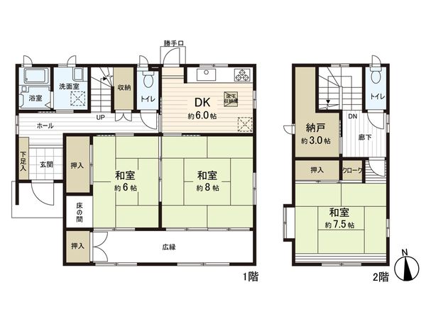 長町四丁目 戸建 間取図(平面図) 長町四丁目 戸建 間取図(平面図)