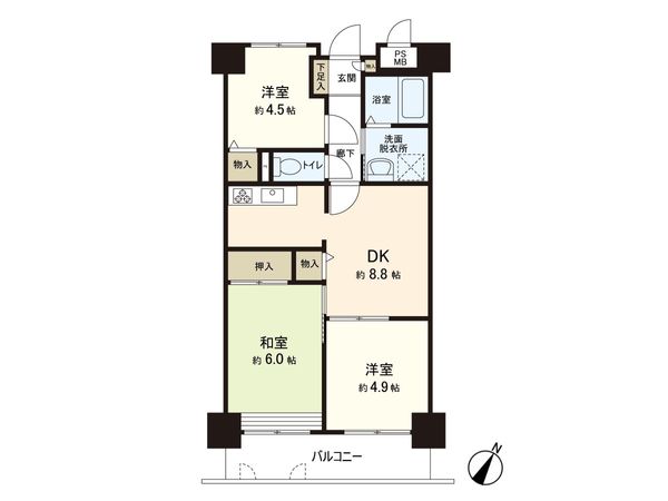 セザール南仙台 間取図(平面図) セザール南仙台 間取図(平面図)