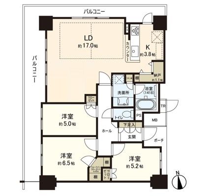 パークタワーあすと長町 間取図(平面図)