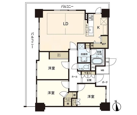 パークタワーあすと長町 間取図(平面図)