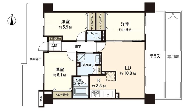 富沢南シティハウス 間取図(平面図)