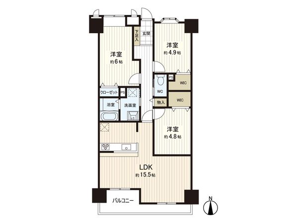 ライオンズマンション南仙台第3 間取図(平面図)