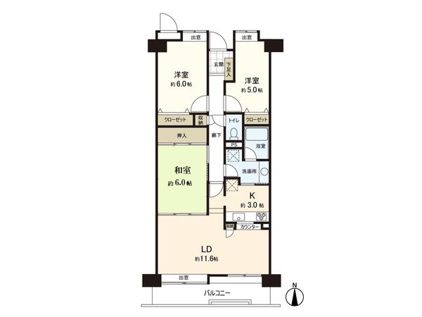 南仙台パークマンション 間取図(平面図)