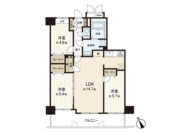 ライオンズマンション南仙台第5 間取図(平面図) ライオンズマンション南仙台第5 間取図(平面図)