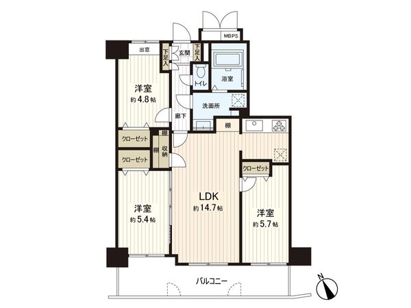 ライオンズマンション南仙台第5 間取図(平面図)
