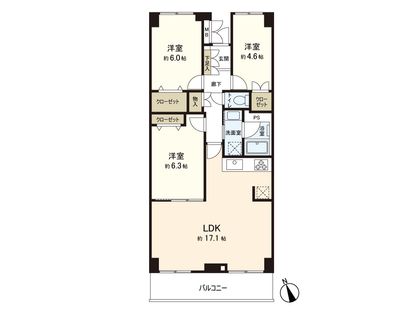 長町サンハイツA棟 間取図(平面図)