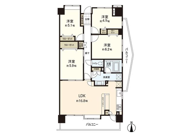 長町南パークホームズサザンクレスト 東館 間取図(平面図) 長町南パークホームズサザンクレスト 東館 間取図(平面図)