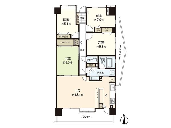 長町南パークホームズサザンクレスト 東館 間取図(平面図) 長町南パークホームズサザンクレスト 東館 間取図(平面図)
