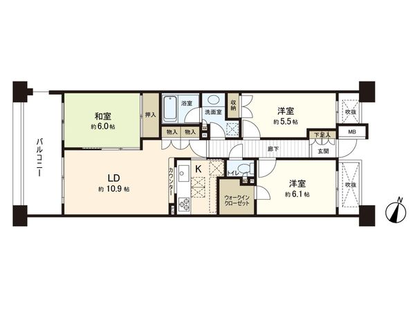 五橋パーク・ホームズ仙台中央 アーバンコート 間取図(平面図)