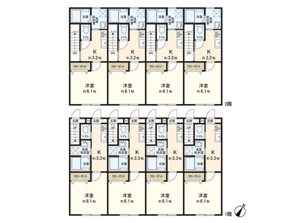 八木山本町1丁目 アパート 間取図(平面図) 間取図(平面図)