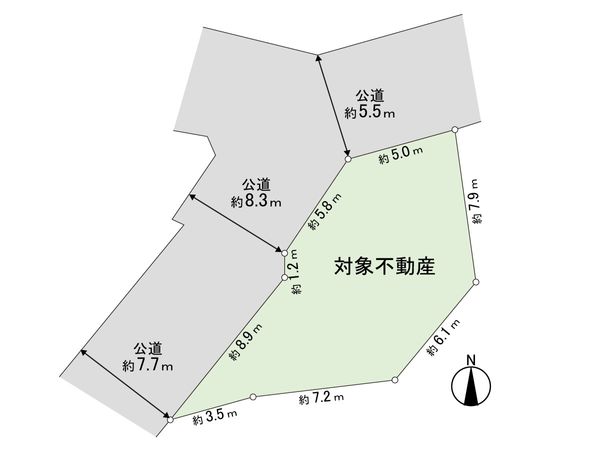一本杉町 売地 一区画 区画図