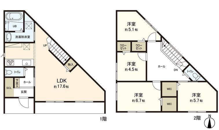 沖野1丁目 新築戸建 間取図(平面図) 沖野1丁目 新築戸建 間取図(平面図)