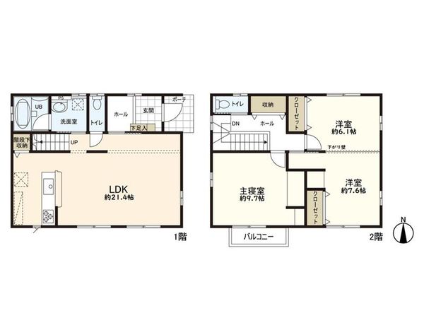 富谷市杜乃橋2丁目 戸建 間取図(平面図) 富谷市杜乃橋2丁目 戸建 間取図(平面図)