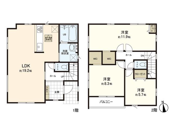 霞目2丁目 新築戸建 間取図(平面図) 間取図(平面図)