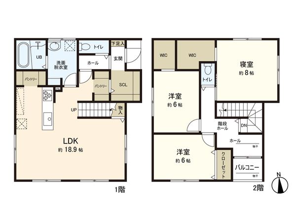四郎丸字昭和中 新築戸建 間取図(平面図) 四郎丸字昭和中 新築戸建 間取図(平面図)