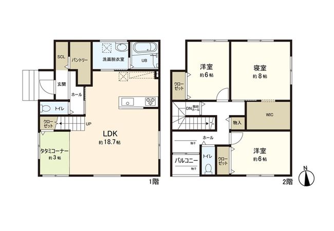 四郎丸字昭和中 新築戸建 間取図(平面図) 四郎丸字昭和中 新築戸建 間取図(平面図)