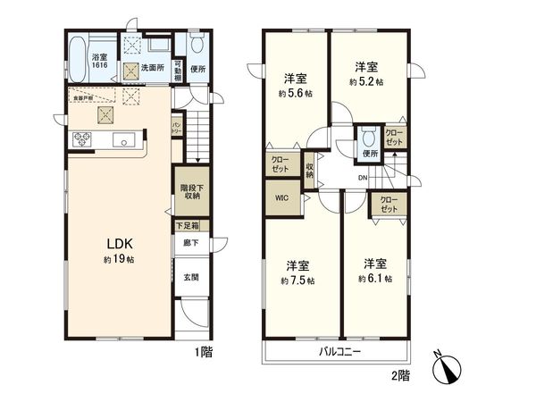 台原六丁目 新築戸建3号棟 間取図(平面図) 台原六丁目 新築戸建3号棟 間取図(平面図)