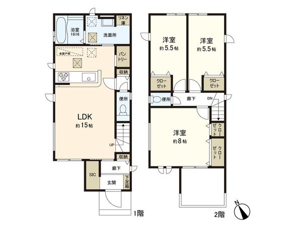 台原六丁目 新築戸建1号棟 間取図(平面図) 台原六丁目 新築戸建1号棟 間取図(平面図)