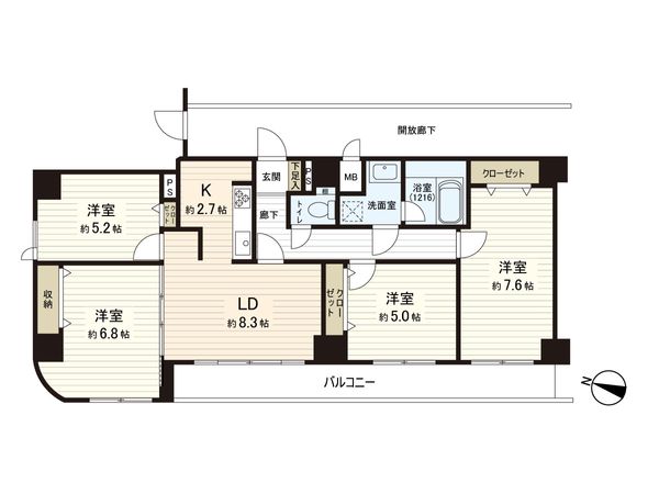 ダイアパレス西公園 間取図(平面図) 間取図(平面図)