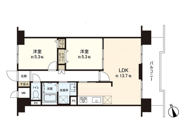 ウエストプラザ花京院 間取図(平面図) ウエストプラザ花京院 間取図(平面図)
