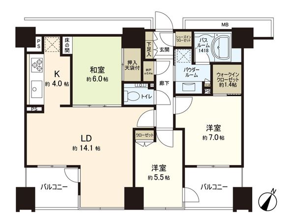シティタワー仙台五橋 間取図(平面図) 間取図(平面図)